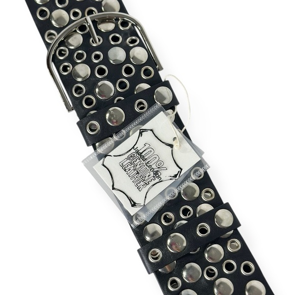 JADED LONDON Osmium Studded Leather Belt, Black, OS - Picture 8 of 8